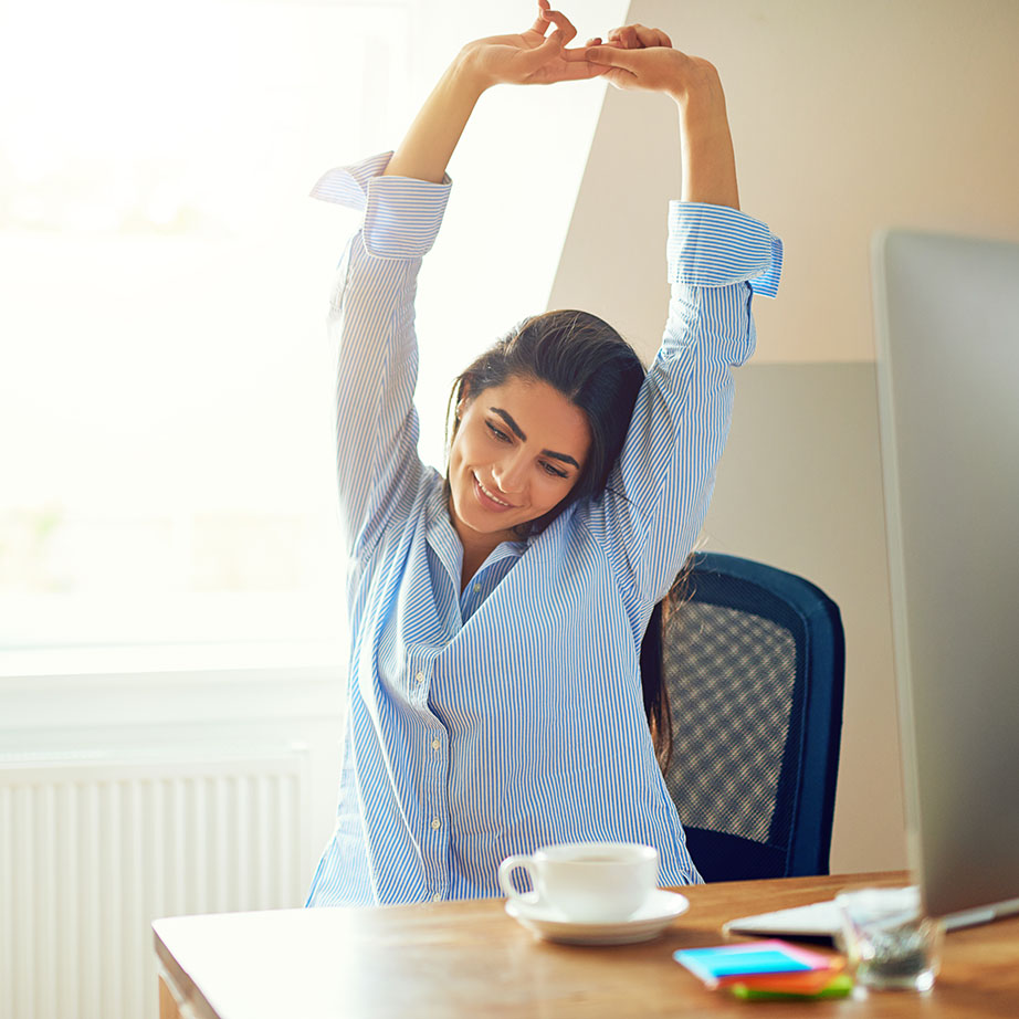 woman stretching